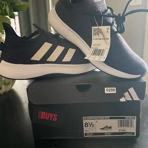 adidas Cloudfoam Pure SPW Navy and White Athletic Shoes